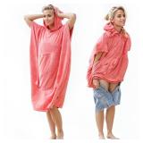 Solaris Surf Poncho Changing Towel Robe for Women Men, Lightweight Changing Robe with Packable Bags, Water Absorbent Wetsuit Beach Hoode Towel for Surfing Swimming - Retail: $24