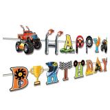 Monster Truck Birthday Banner Monster Truck Birthday Decorations Monsters Trucks Happy Birthdays Banner Monsters Trucks Banners Cars B-day Banners for Cars Theme B-day Party Decorations - Retail: $5