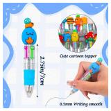 CZWZ 20Pcs Mini Multicolor Pens in One 4-in-1 Cute Pens Bulk for Kids, Fun Kawaii Ballpoint Pens for Birthdays and Children