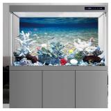 AWERT 24x12 inches Ocean Floor Aquarium Background Underwater Fish Tank Background Undersea Theme Aquarium Background - Retail: $8