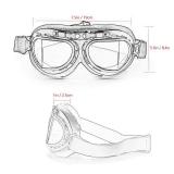 kucehiup Vintage Aviator Goggles Motorcycle Goggles (Black frame clear lenses) - Retail: $16