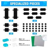 MANNIDOO 1600 Pieces Building Bricks, Building Bulk Block with 2 Packs 24x24 Studs Sticky Plate and 46PCS Wheel Accessory - Compatible with All Major Bricks, Gfits for Kid - 18 Shape/16 Colo - Retail: