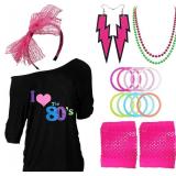 Z-Shop 80s Outfits Costume Accessories for Women - I Love 80