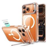 ESR for iPhone 17 Pro Max Case with Stash Stand, Camera Control Cover Compatible with MagSafe, Military-Grade Drop Protection Phone Case for iPhone 17 Pro Max, Scratch-Resistant Back Cover, Clear - Re