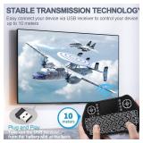 Easytone Backlit Mini Wireless Keyboard with Touchpad Mouse Combo Remote Control with Rechargeable Li-ion Battery and Multimedia Keys for Android TV Box HTPC PS3 Smart TV PC X-Box Linux Windows MacOS 