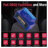 Bluetooth Pro OBD2 Car Scan Tool and Code Reader - Check Engine Light Vehicle Scanner for iPhone & Android, Auto Check OBDII Car Diagnostic Engine Fault Code Reader