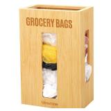 Libreshine Extra Large Bamboo Grocery Bag Holder for Plastic Bags, Under Sink Cabinet or Wall Mounted Organizer, Space-Saving Bag Dispenser for Kitchen, Pantry, Laundry Room, Garage - Retail: $30