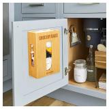 Libreshine Extra Large Bamboo Grocery Bag Holder for Plastic Bags, Under Sink Cabinet or Wall Mounted Organizer, Space-Saving Bag Dispenser for Kitchen, Pantry, Laundry Room, Garage - Retail: $30