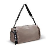 C&F BOGMOST Small Travel Duffel With Shoe Compartment - Foldable Waterproof Gym Bag for Men Women - Lightweight Oxford Cloth Sports Duffle for Beach Swim - Brown - Retail: $13