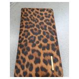 Simikol Ultra Slim Womens Wallet Minimalist Thin Long Leather Bifold Wallet RFID Blocking Card Holder Organizer with Zipper Coin Pocket Ladies Girls Gift Purse, Leopard - Retail: $12