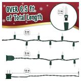 Clear Warm White Christmas Tree Lights - 20 ft String of 105 Incandescent Mini Bulbs Multifunctional Lighting Modes, for Decorative, Bedroom, Outdoor, Xmas Twinkle Lights with Green Wire Total 21.6 ft