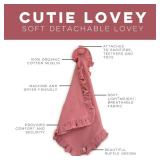 Ryan & Rose Cutie Lovey - Soft 100% Organic Cotton Muslin with Attachable Snap Closure - Loveys for Babies Newborn Baby Lovey Security Blankets for Babies Baby Blanket (Ruffle Petal) - Retail: $12