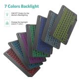 TECURS Bluetooth Keyboard and Mouse Combo for iPad - Rechargeable Wireless Keyboard & Mouse with 7-Color Backlit Compatible with iPad 10th/9th/8th Gen, iPad Pro/Air/Mini, iPhone15/14/13 Pro, Black - R