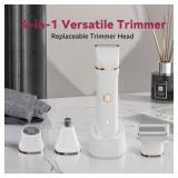 4-in-1 Electric Bikini Trimmer for Women - Painless Electric Razors for Facial/Body/Armpit/Pubic Hair, IPX7 Waterproof Replaceable Shaver Head & Nose Hair Trimmer for Travel, Gifts for Girlfriend Wife