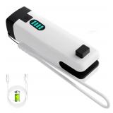HSLGOVE 3-IN-1 Mini Bag Sealer, Rechargeable Bag Sealer Heat Seal with Cutter, Flash-light and Magnet Mini Bag Resealer Machine for Plastic Bags Snack Bags-Beigewhite - Retail: $13