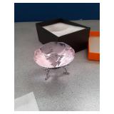 QIANCHANG Pink Crystal Diamond Paperweight 80mm Large Faceted Glass Diamonds Prisms Jewels Gemstones for Home Wedding Table Decoration - Retail: $14