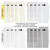 NICETOWN Linen Sheer Curtains 96 inches Long for Living Room, Bedroom Curtains 2 Panels Set Grommet Semi Sheer Privacy with Light Filtering Flax Open Linen Weave Drapes, W52 x L96, White - Retail: $24