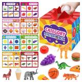 Montessori Sensory Toys for 2-6 Year Olds | 58-Piece Learning & Sorting Games with Mystery Box | Preschool Activities & Speech Therapy Gifts | Easter Basket Stuffers, Birthday Gifts for Boys & Girls -