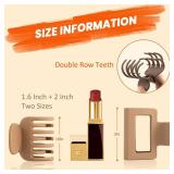 DEPOKA Matte Hair Clips for Women and Girls - Rectangle and Double Row Small Claw Clips for Thin/Medium Fine Hair - Nonslip Jaw Clips (Beige, Khaki, Brown, Black) - Retail: $8