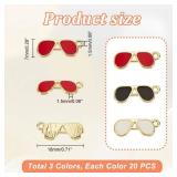 HOBBIESAY 60Pcs Mini Enamel Pendants Golden Glasses Sunglasses Charm Colored Eyeglass Gold Plated Pendants Accessories for Earrings Necklaces Jewelry Making DIY Crafting - Retail: $11