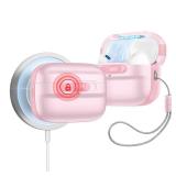 ESR for AirPods Pro Case (2023/2022/2019, 2nd/1st Gen), Compatible with Airpods Pro 2 (USB-C/Lightning Cable), MagSafe Ready, Magnetic Lid Lock, Full Drop Protection Cover with Lanyard, Pink - Retail: