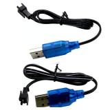 Blomiky 2 Pack 3.7V Lithium Battery Charger Cable with SM-2P Plug Connector for Mini RC Amphibious Stunt Car Boat Trucks 1S Li-ion and Li-Po Battery / 3.7V USB 2 - Retail: $6