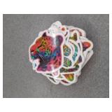 Neon Cheetah Stickers 60Pcs Rainbow Cheetah Vinyl Waterproof Leopard Print Stickers Neon Rainbow Leopard Jungle Safari Animal Decals for Laptop, Guitar, Water Bottles, Car, Bumper, Luggage, Phone - Re