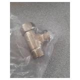 NearMoon Solid Brass G1/2\" 3 Way Diverter Valve - Hose Fitting Tee, T Shape Adapter Connector for Angle Valve Hose, Bath Shower Arm, and Toilet Bidet Sprayer Faucet (Brushed Nickel) - Retail: $9