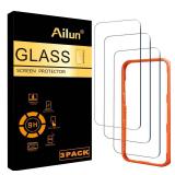 Ailun 3 Pack Screen Protector for iPhone 16 Pro Max [6.9 inch] with Installation Frame, Tempered Glass, Sensor Protection, Dynamic Island Compatible, Case Friendly - Retail: $7