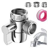 Faucet Diverter Valve with Aerator, 3-Way Diverter Valve for Hand Held Shower, Sink Faucet Splitter for Kitchen and Bathroom, with 55/64