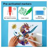 ARTISTRO 2 White Dual-Tip Acrylic Paint Pens - Multisurface Markers for Glass, Rock, Fabric, Wood, Plastic & More - 1 mm Fine & Brush Tips - Retail: $7