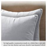 A1HC Set of 2 Luxurious Fine Soft Velvet Throw Pillow Covers Only, for Sofas, Beds, Vibrant Colors and Hidden Zipper. Enhance Your Living Space with Decorative Couch Pillow 18\"x18\", Light Grey - Ret
