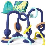 Jumble Jangle Baby Teething Toys â BPA-Free, Multi Purpose High Chair Toys for Babies: Suction Teething Relief with Sensory Toy Textures for Infants and Toddlers 0â24+ Months (Dark) - Retail