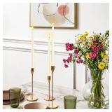 Hopule 12 Pcs Flickering Flameless LED Taper Candles, 11\" Long Fake Taper Candles Battery Operated with Remote Timer, Ivory Plastic Electric Candlesticks for Wedding Party Christmas Holiday - Retail: