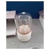 Selanoir Rotating Makeup Brush Holder with Lid â Dustproof Vanity Organizer for Makeup Brushes, Bonus Foldable Makeup Brush Cleaner Bowl Included, Elegant White Storage Solution - Retail: $20