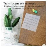 Berklia Transparent Sticky Notes,3x3 Inch Clear Sticky Notes,Waterproof White Bible Sticky Note,Transparent Stickers for School Supplies College(8 Packs,500 Sheets) - Retail: $7