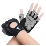 WESTWOOD FOX Weight Lifting Gloves for Men Women Gym Gloves with Wrist Wrap Support for Workout Training Exercise Fitness Hanging, Pull ups for Dumbbell, Cycling (Blacks, Medium) - Retail: $5