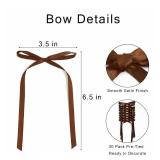 30 Pack Satin Cake Decoration Bows, 3.5 x 6.5 Inch Pre-Tied Ribbon Bows for Cakes, Elegant Baking Decor for Birthday & Wedding Desserts â Brown - Retail: $7