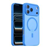 Symcele Designed for iPhone 17 Pro Max Case, Compatible with MagSafe, [Camera Protection] [15FT Military Drop Protection] Shockproof Translucent Matte Anti-Slip Phone Case, 6.9\", Blue - Retail: $17