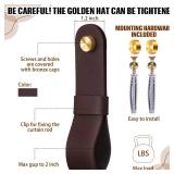 CroBlissful 6 Pcs Leather Curtain Rod Holders PU Leather Curtain Rod Bracket Mounted Loop Straps with Screws and Plastic Wall Plugs, Boho Pole Hanger Hook for Towel Oar Home Wall Display (Dark Brown) 