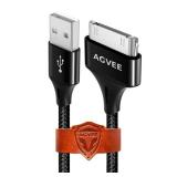 AGVEE 2 Pack 10ft 30 Pin Charger Cable Charging for Old iPod Touch 4 3 2 1 Nano, iPod Classic 3 2 1, Old iPad 1 2 3, Old iPhone 4 4S 3G 3GS, Black - Retail: $13