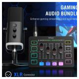 FIFINE Gaming Equipment Bundle, Dynamic XLR/USB Gaming Microphone Set with Streaming Audio Mixer for Podcast Recording Video Vocal, RGB Gamer Set with Volume Fader/XLR Interface for PC-AmpliGame KS5 -