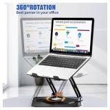 JOYEKY Laptop Stand for Desk, Adjustable Computer Stand with 360Â° Rotating Base, Ergonomic Laptop Riser for Collaborative Work, Foldable & Portable Laptop Stand, fits for All 10-16\" Laptops - Reta