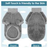 SUNFURA Sphynx Cat Sweater, Hairless Cats Turtleneck Pullover Kitten Sweaters for Cats Only, Warm and Soft Cat Pajamas Shirt with Sleeves Pet Winter Clothes Fleece Jumpsuit for Puppy, Grey L - Retail: