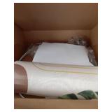 Novantl 13-inch Fabric Linen Lamp Shade, Boho Lampshade with Tropical Plant & Gold Line Pattern, Lamp Shades for Floor Lamps fit with Spider/Uno, Drum Lampshades for Table Lamp/Pendant (Easy Assemble)