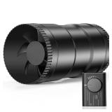 Hon&Guan 4 Inch Inline Duct Fan with Upgrade Controller - 130 CFM Airflow with 6W Ultra-Low Power and Low Noise - Retail: $28