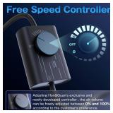 Hon&Guan 4 Inch Inline Duct Fan with Upgrade Controller - 130 CFM Airflow with 6W Ultra-Low Power and Low Noise - Retail: $28