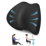 Lumbar Support Pillow for Car Seat & Office Chair, Soft Memory Foam Lower Back Support for Pain Relief and Posture Correction, Lumbar Pillow with Breathable Airflow Channels - Retail: $15