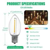 Meconard C9 Led Replacement Christmas Light Bulb, 25 Pack C9 Shatterproof Led Bulbs for Christmas Outdoor String Lights, E17 Intermediate Base, Commercial Grade Holiday Bulbs, Warm White - Retail: $20