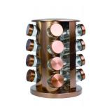 Le Regalo Spice Rack Set, 16 Jars, Copper Rack & Bottles